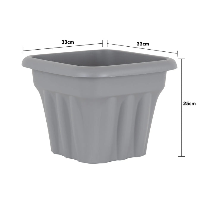 Pack of 2 - 33cm Vista Small Square Plastic Garden Planter Wham Storage
