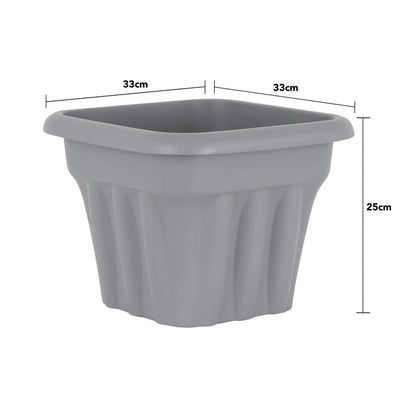 Pack of 2 - 33cm Vista Small Square Plastic Garden Planter Wham Storage
