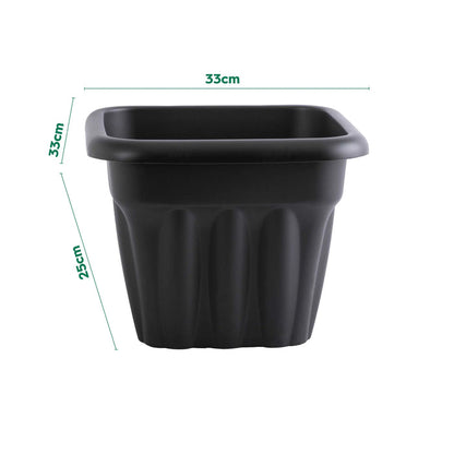 Pack of 2 - 33cm Vista Small Square Plastic Garden Planter Wham Storage