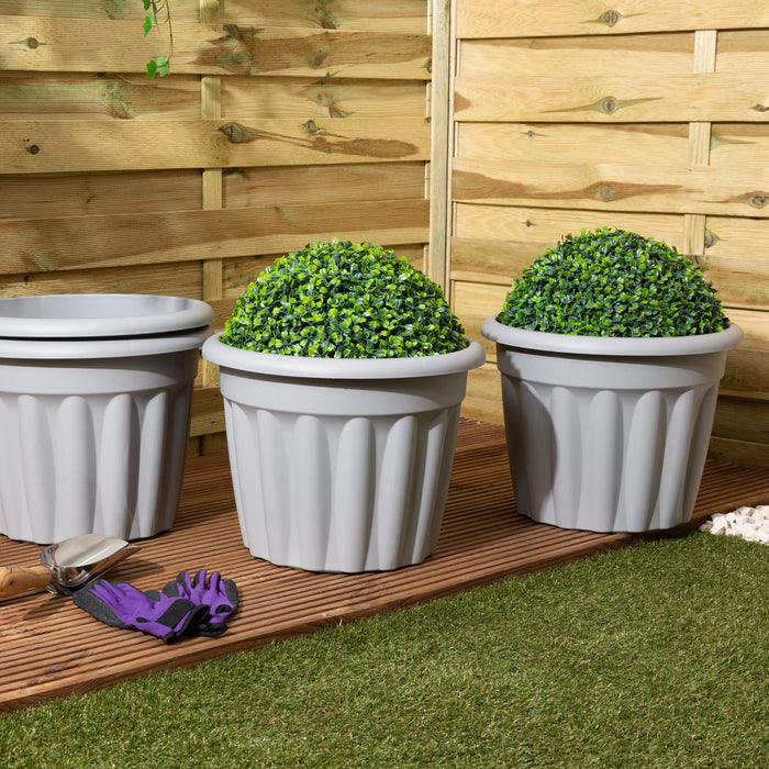 Pack of 2 - 40cm Vista Medium Round Plastic Plant Pot Wham Storage