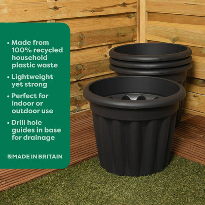 Pack of 2 - 40cm Vista Medium Round Plastic Plant Pot Wham Storage