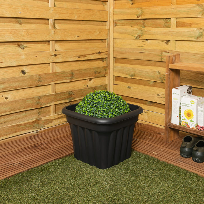 Pack of 2 - 40cm Vista Medium Square Plastic Planter Wham Storage