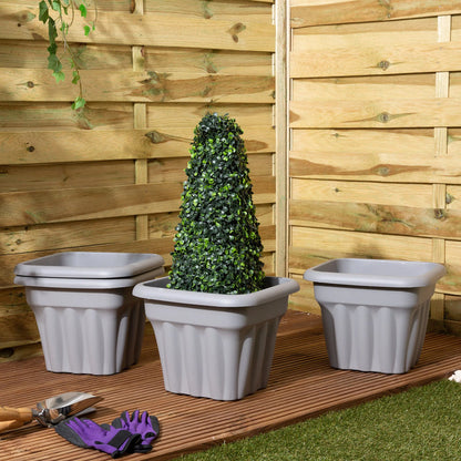Pack of 2 - 40cm Vista Medium Square Plastic Planter Wham Storage