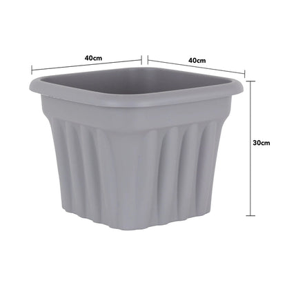 Pack of 2 - 40cm Vista Medium Square Plastic Planter Wham Storage