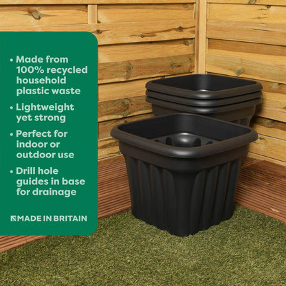 Pack of 2 - 40cm Vista Medium Square Plastic Planter Wham Storage