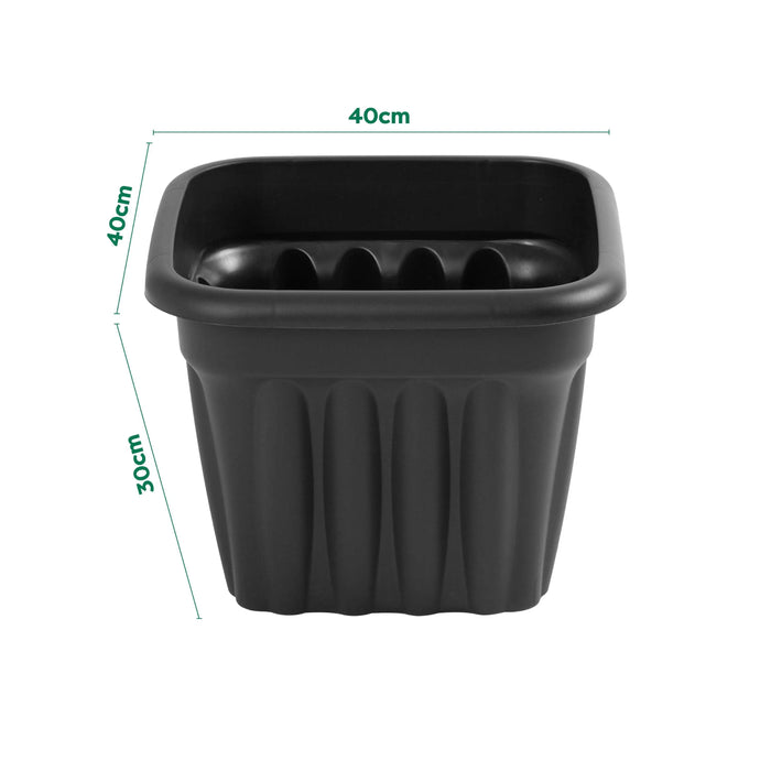 Pack of 2 - 40cm Vista Medium Square Plastic Planter Wham Storage