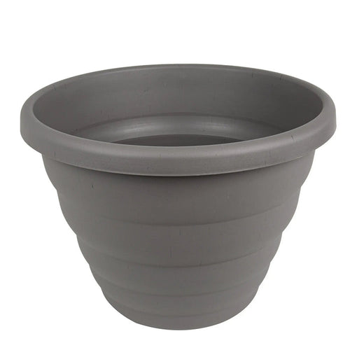 Pack of  2 - 48cm Round Plastic Grey Upcycled Plant Pot Wham Storage