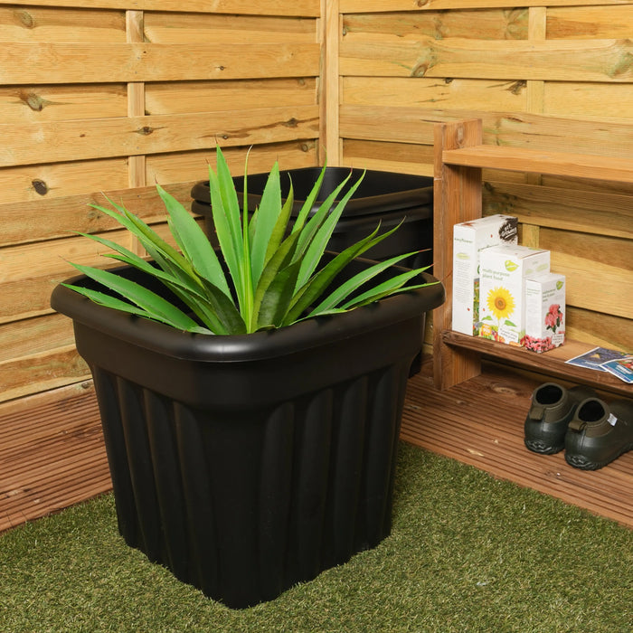 Pack of 2 - 49cm Vista Large Square Plastic Planter Wham Storage