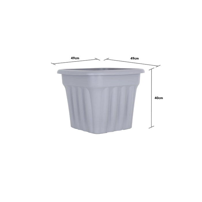 Pack of 2 - 49cm Vista Large Square Plastic Planter Wham Storage