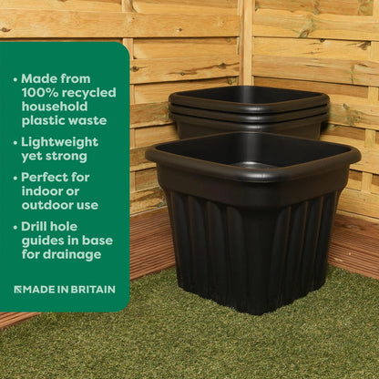 Pack of 2 - 49cm Vista Large Square Plastic Planter Wham Storage