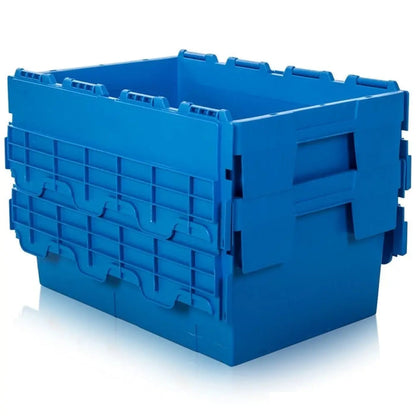Pack of 2 - 55 Litre Heavy Duty ALC Plastic Boxes with Attached Lids