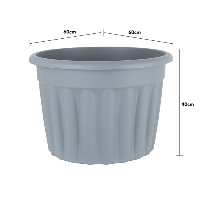 Pack of 2 - 60cm Vista Extra Large Round Plastic Plant Pot Wham Storage