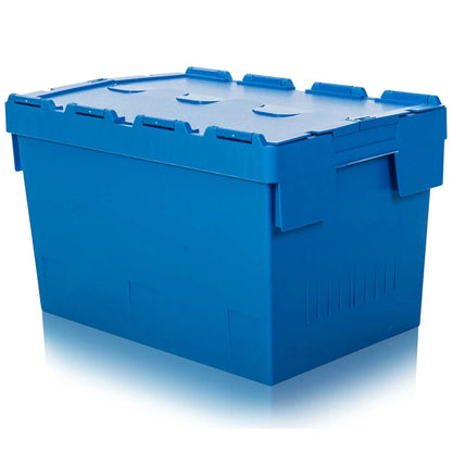 Pack of 2 - 70 Litre Heavy Duty ALC Plastic Boxes With Attached Lids