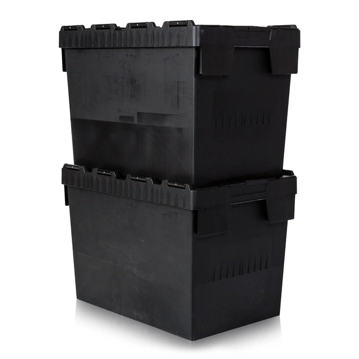 Pack of 2 - 80 Litre Heavy Duty ALC Plastic Box With Attached Lid [CSS]
