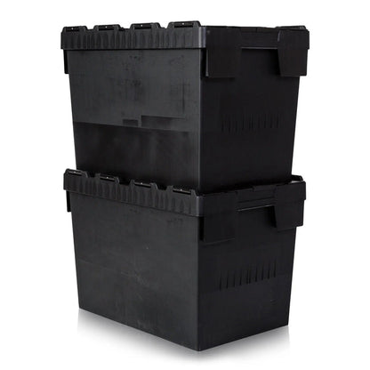 Pack of 2 - 80 Litre Heavy Duty ALC Plastic Box With Attached Lid [CSS]