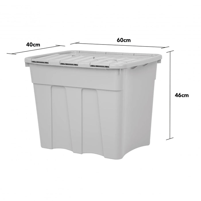 Pack of 2 - 80 Litre Home Upcycled Plastic Croc Box with Attached Lid Wham Storage
