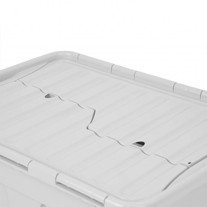 Pack of 2 - 80 Litre Home Upcycled Plastic Croc Box with Attached Lid Wham Storage