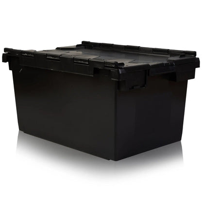 Pack of 2 - 80 litre Large Attached Lid Boxes Counter