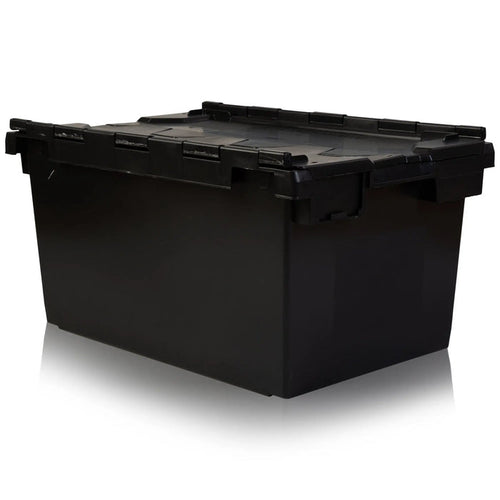 Pack of 2 - 80 litre Large Attached Lid Boxes Counter