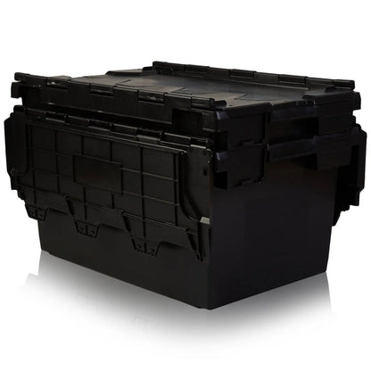 Pack of 2 - 80 litre Large Attached Lid Boxes Counter
