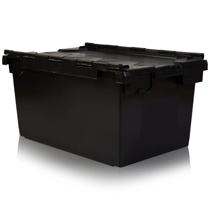 Pack of 2 - 80 litre Large Attached Lid Boxes Counter