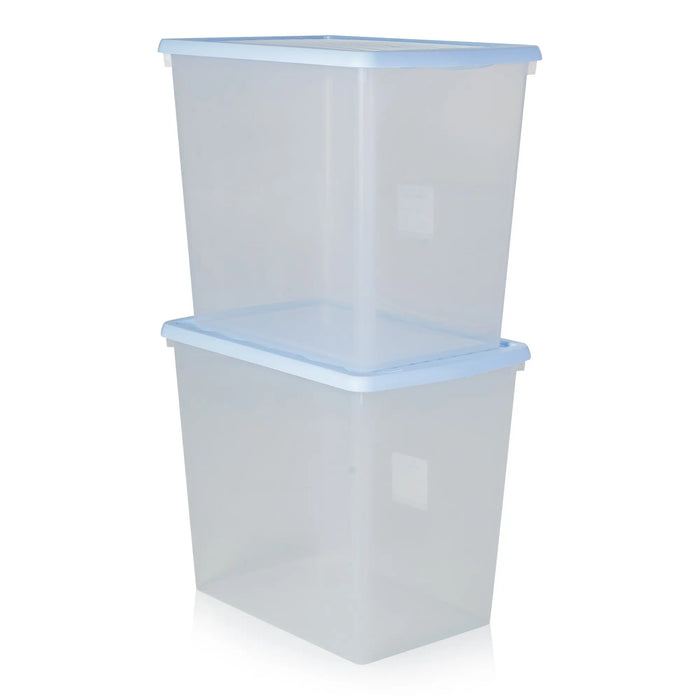 Pack of 2 - 90 Litre Large Wham Storage Boxes and Lids Wham Storage