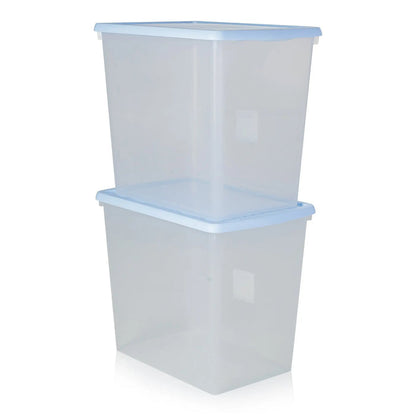 Pack of 2 - 90 Litre Large Wham Storage Boxes and Lids Wham Storage