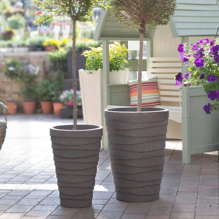 Pack of 2 - Trojan 33cm Small Planter Granite Strata