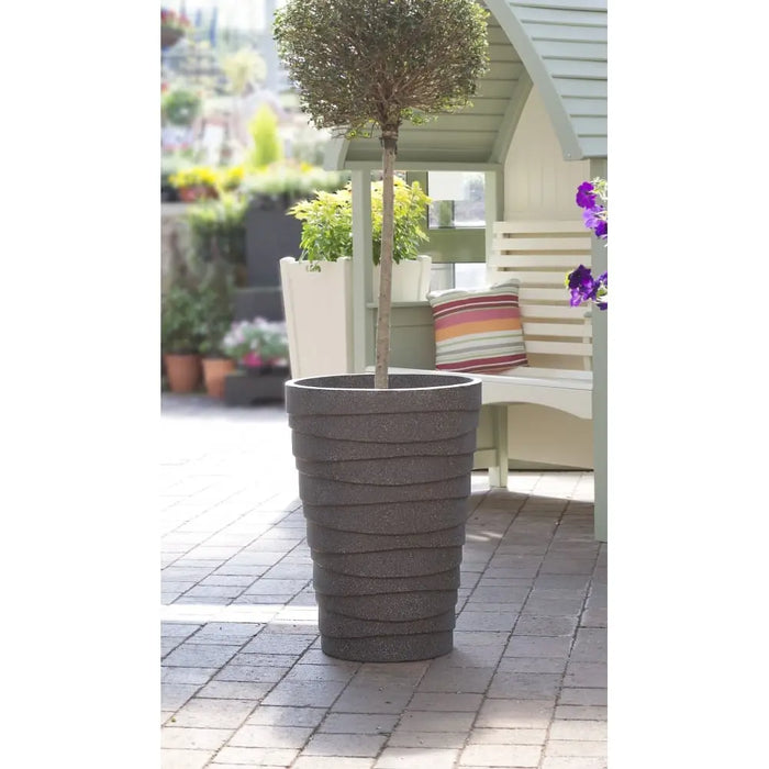 Pack of 2 - Trojan 48cm Large Planter Granite Strata
