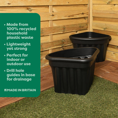 Pack of 2 - Vista 40cm Corner Plastic Planter Wham Storage