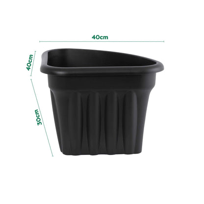 Pack of 2 - Vista 40cm Corner Plastic Planter Wham Storage