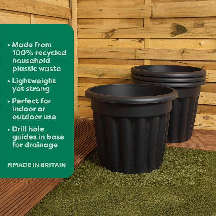 Pack of 2- 50cm Vista Large Round Plastic Plant Pot Wham Storage