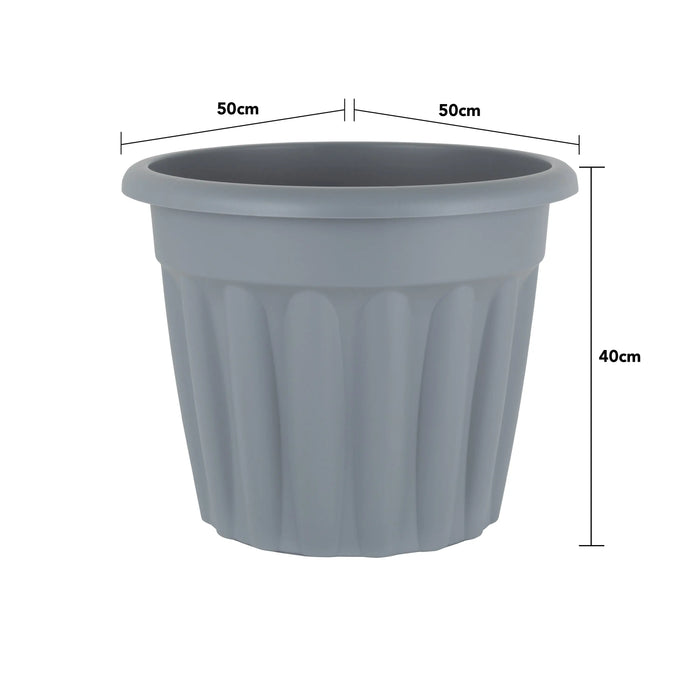 Pack of 2- 50cm Vista Large Round Plastic Plant Pot Wham Storage
