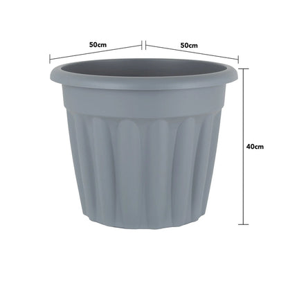 Pack of 2- 50cm Vista Large Round Plastic Plant Pot Wham Storage
