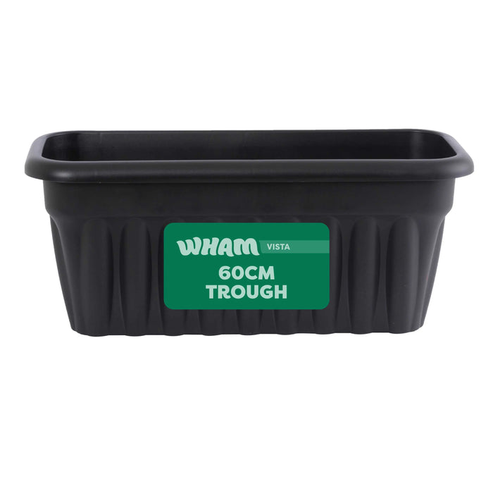 Pack of 2- 60cm Vista Rectangular Plastic Trough Planter Wham Storage