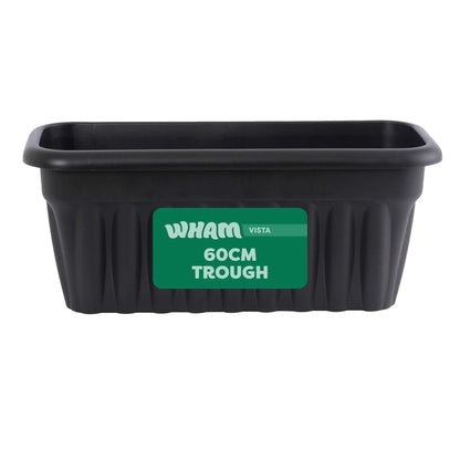 Pack of 2- 60cm Vista Rectangular Plastic Trough Planter Wham Storage