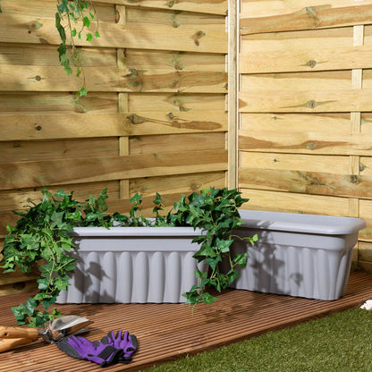 Pack of 2- 60cm Vista Rectangular Plastic Trough Planter Wham Storage