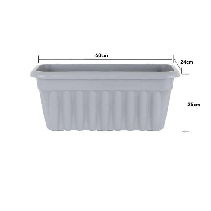 Pack of 2- 60cm Vista Rectangular Plastic Trough Planter Wham Storage