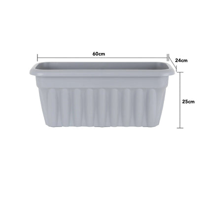 Pack of 2- 60cm Vista Rectangular Plastic Trough Planter Wham Storage