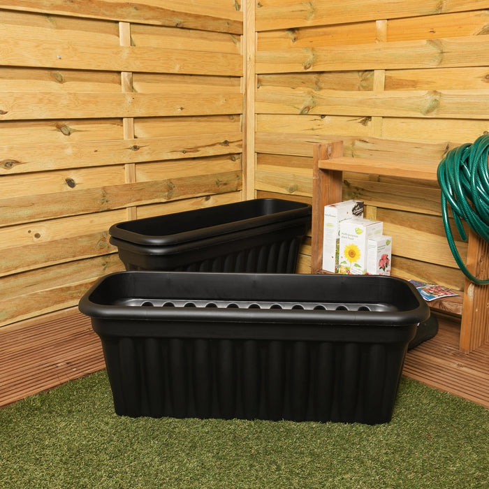 Pack of 2- 80cm Vista Extra Large Long Rectangular Plastic Trough Planter Wham Storage