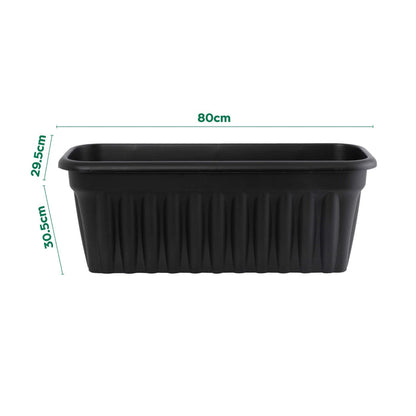 Pack of 2- 80cm Vista Extra Large Long Rectangular Plastic Trough Planter Wham Storage