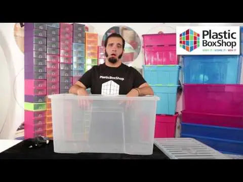 Pack of 3 - 110 Litre Crystal Plastic Storage Boxes with Lids Wham Storage