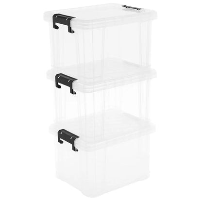 Pack of 3 - 35 Litre Stackmaster Storage Boxes with Lids Strata