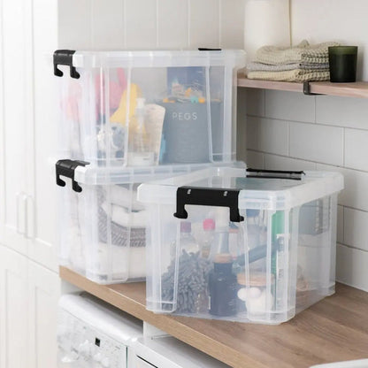 Pack of 3 - 35 Litre Stackmaster Storage Boxes with Lids Strata