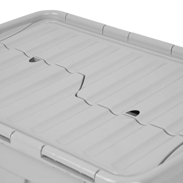 Pack of 3 - 54 Litre Home Upcycled Plastic Croc Box with Attached Lid Wham Storage