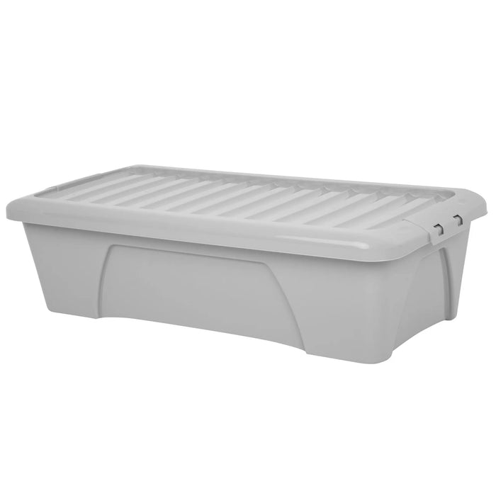 Pack of 3 - 55 Litre Home Upcycled Plastic Box with Lid Wham Storage