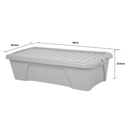 Pack of 3 - 55 Litre Home Upcycled Plastic Box with Lid Wham Storage