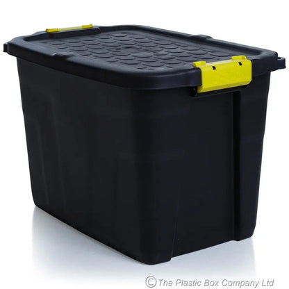 Pack of 3 - 60 Litre Heavy Duty Storage Trunk Black/Yellow Strata