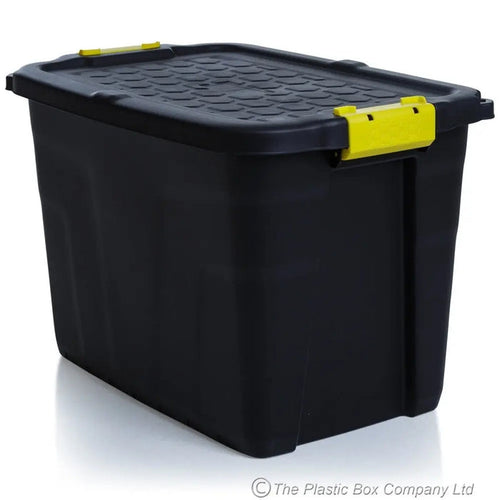 Pack of 3 - 60 Litre Heavy Duty Storage Trunk Black/Yellow Strata