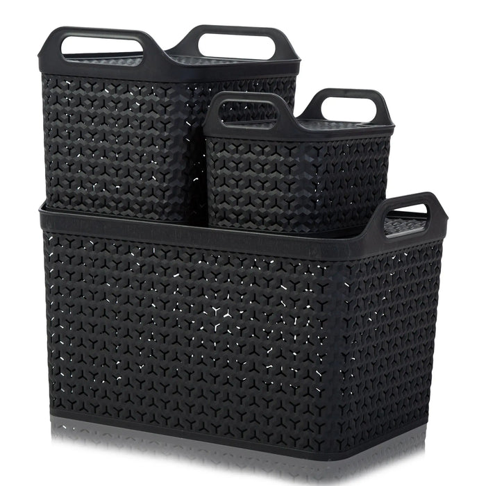 Small Urban Plastic Storage Basket with Lid Strata